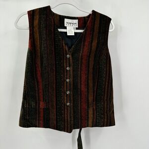 Womens Boho Velvet Tapestry Vest Size 8 Boho Grunge 90s Vintage Dark Academia